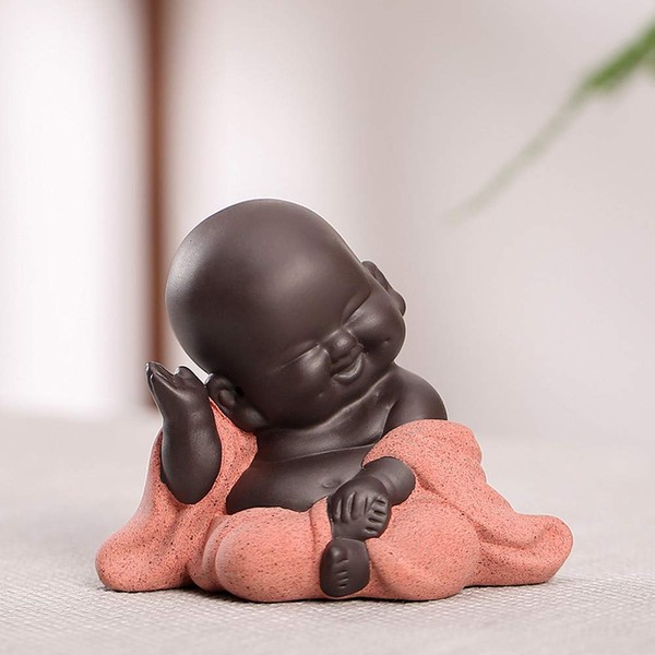 Small Sweet Buddha Statue, Monk Figurine, Creative Baby, Handcrafted, Dolls, Ornament, Gift, Classic, Chinese, Delicate Ceramic, Art and Crafts, Tea Accessory