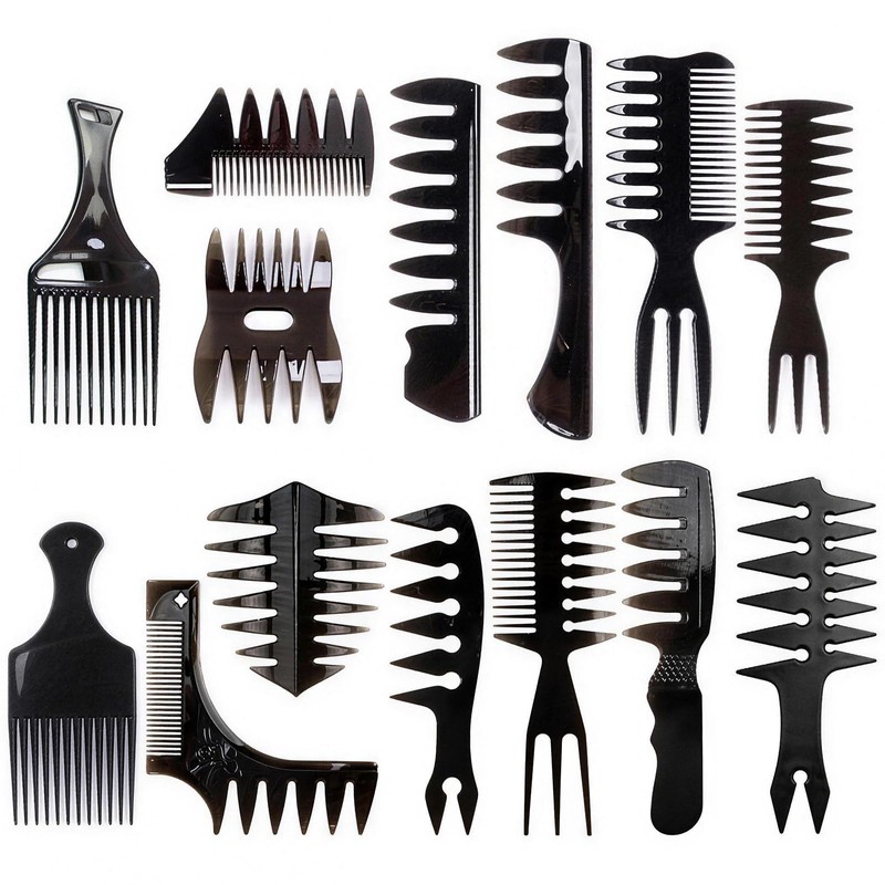Set de 14 Peines para Hombre de ABS, Kit de