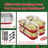 NPLUX Mini Loaf Pans with Lids and Spoons Rectangular Aluminum