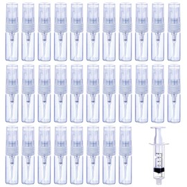 30Pcs 3ml 5ml 10ml Portable Mini Refillable Clear Glass Empty Sprayer Perfume Bottles Cosmetic Atomizers Spray Bottle Container for Travel Party Must Makeup Tool (30Pcs 3ml Glass Perfume Bottles)