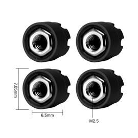 INJORA M2.5 Wheel Lock Nuts with Aluminum Cap for 1/18 RC Crawlers Upgrade(Black)