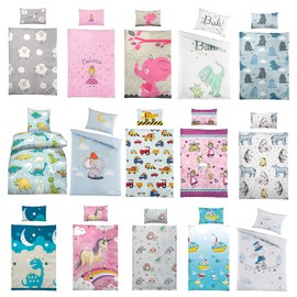 Wasserbett-Markenshop Children's Bed Linen, 100 x 135 cm + Pillow 40 x 60 cm, 100% Cotton with Various Motifs, Baby Bedding Set
