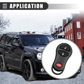 Motoforti Car Key Remote Control Case, Keyless Entry Cover, for Dodge for Ram 1500 2002-2005, 3 Buttons, Plastic, 04686481, Black