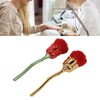 2pcs Rose Shape Nail Brush Dust Removal Thickened Die Cast