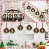 6 Pcs Mini Christmas Wreath with Bell, Berry, Flowers and