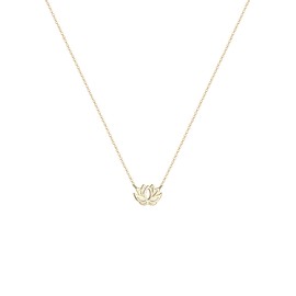 Elli Women's 925 Sterling Silver Gold Plated Lotus Flower Pendant Necklace of Length 45 cm