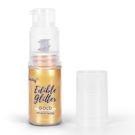 Shimmer Gold Edible Glitter Spray, 5g Edible Glitter for Cocktails, Cobakey Luster Dust Edible for Cake Decorating, Drinks, Baking, Chocolate, Strawberrie