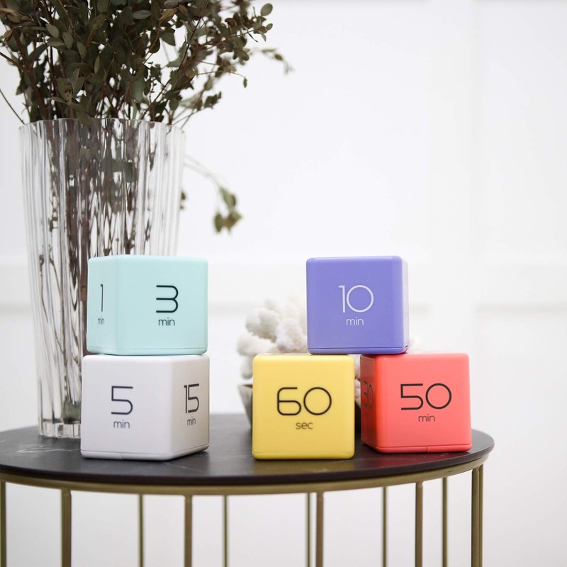 mooas Cube Timer (Yellow), Timers Cube Flip Block Timers Productivity