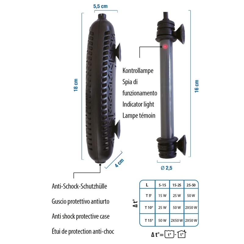 Klima Nano PRESET 20 Watt Heater for Aquariums, Turtles and