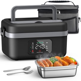 VASG Cordless Electric Lunch Box for Adults, 16000mAh Rechargeable Auto Heated Lunch Box, 1L Portable Self-Heating Food Warmer for Office, Picnic, Car & Outdoor Use