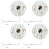 Saysurey 4 Pcs Porcelain Light Socket with Pull Chain White