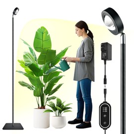 Full Spectrum Grow Light, 20W High-CRI COB LED Floor Lamp with 6/8/12H Timer, Adjustable Height (28"-83") & Angle, Grow Lights for Indoor Plants, Succulents, Hydroponics & Flowers