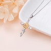 DAOCHONG Sunflower Mustard Seed Cross Necklace for Women Faith Jewelry