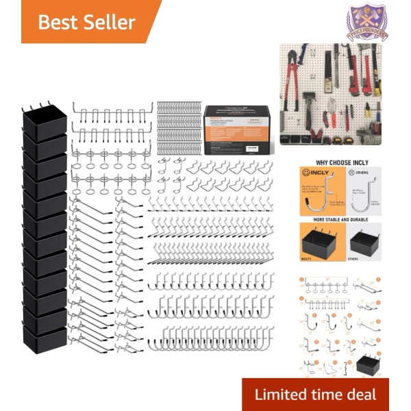 Unbranded 278PCS Pegboard Accessory Kit Metal Plastic Adjustable for Garage