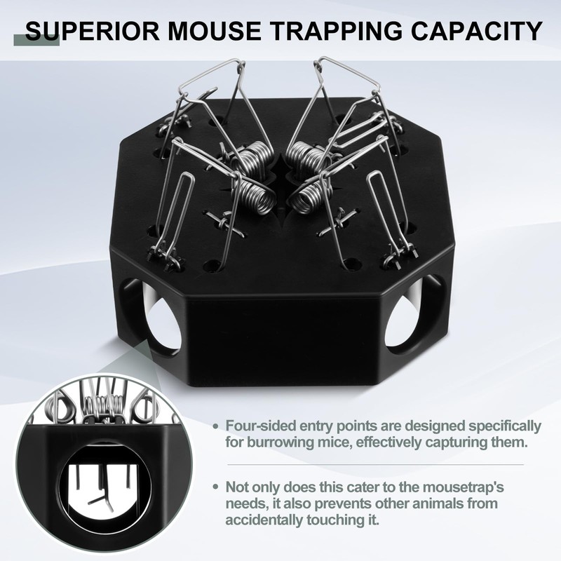 Qualirey 2 Pack Reusable Mouse Trap 4 in 1 Multi
