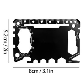 46 in 1 Pocket Kit, Multi Tool Card Size Gadget Wallet Set, Camping Gadgets, Multi Tool Card, Stainless Steel, Perfect Choice for Christmas Gifts, Black