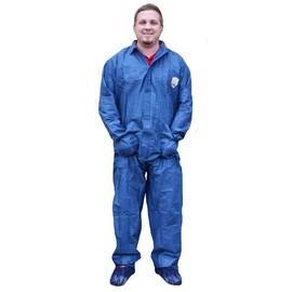 ShuBee® Trishield® Disposable Coverall Suit with Heavy Duty Zipper, Elastic Wrist & Ankles Five Pockets -Without Hood