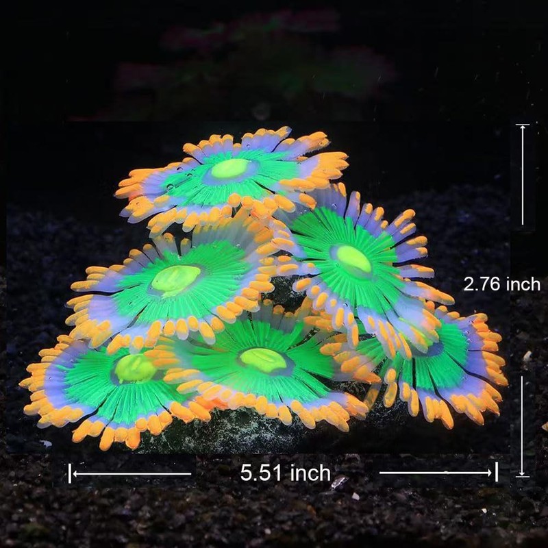 ZtohPyo Glowing Effect Soft Anemone Aquarium Fish Tank Decorations Silicone