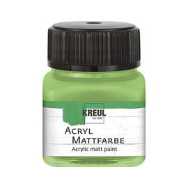 Kreul 75242 - Acrylic Matt Paint, Pay Green in 20 ml Glass, Creamy Opaque, Quick-Drying Water-Based Paint, Suitable for Many Different Surfaces