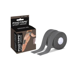Pinotape Sports Tape - For Hands - Dark Grey - 2 x 5 m x 2.5 cm - Waterproof Kinesio Tape - Extra Strong Hold - Latex-Free - Very Good Skin Compatibility (1 Pack of 2 Tapes)