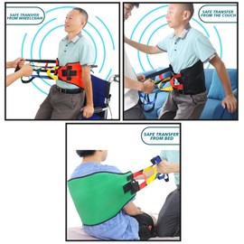 Leetye Mei Transfer Sling for Lifting Seniors,Transfer Belt with Widened Back Curve Design, Transfer Boards for Bedridden Patient, Bed Assist Handle, Back Lift Belt for Patient Care (Black)