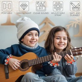 BELLE VOUS Set of 12 Bell Bands for Arms and Feet - Pack of 20 Metal Bell Bands in 6 Colours - 20 x Metal Bells with Ribbon - Band Bells for Baby to Play