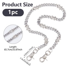 DICOSMETIC 1Pc Biker Wallet Chain Heavy Duty Pocket Chain Stainless Steel Punk Style Jeans Chains Fashion Wallet Chains for Jeans Streetwear and Rock Clothing Accessories, 65cm