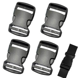 PLATEYTR 4 Stück Double Side Release Schnallen Clips- Steckverschluss, Kunststoff Klickverschluss, Klippverschluss, Steckschnalle, Ersatzschnalle, Klippverschlüsse für Rucksack (38mm)