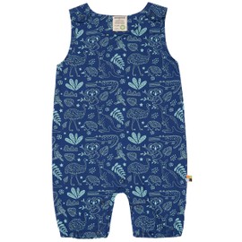 loud + proud Unisex Children's Players Print, GOTS Certified Rompers, ultramarine