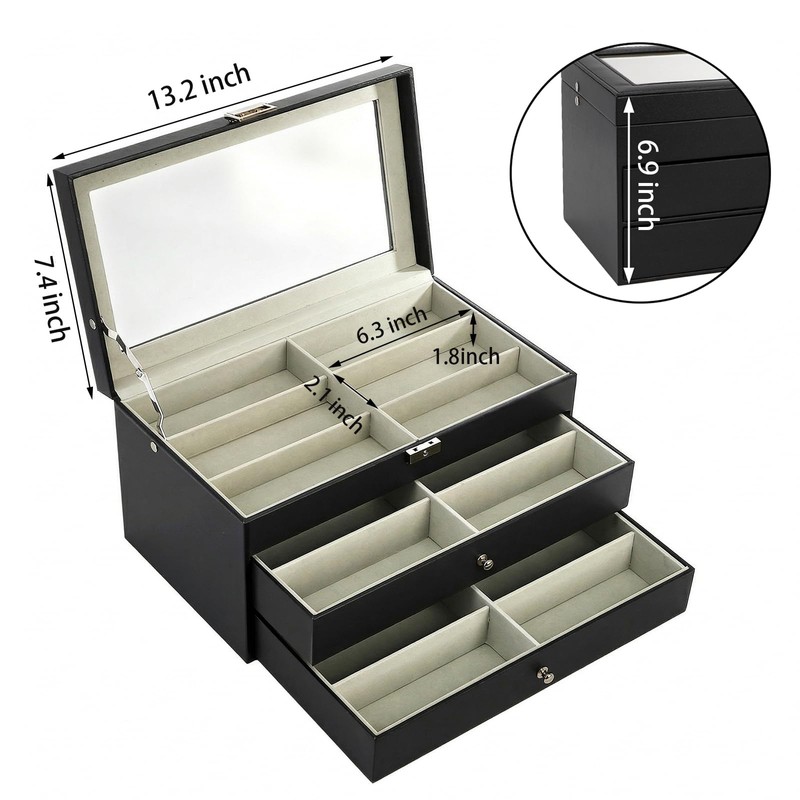 Nicunom 18 Slots Sunglasses Organizer Collector Eyeglasses Sunglass Glasses Storage