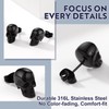 Skull Studs for Men Women Black Skull Head Stud Earrings