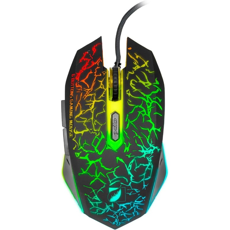 Green Leaf 18-8298 Mouse Gamer 6D Alambrico, 1000 a 1600