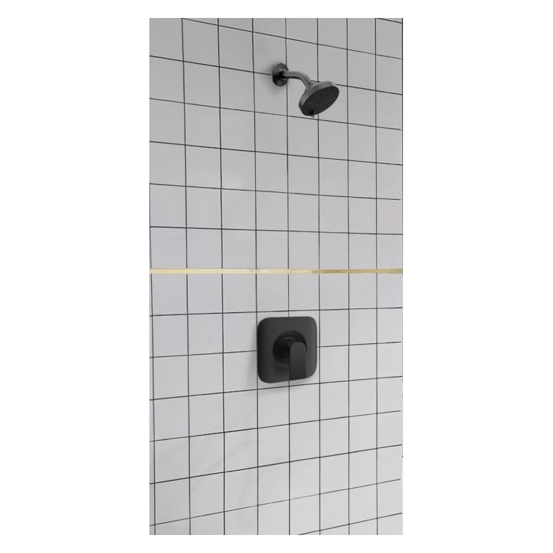 T2471BL Matte Black Shower Trim Kit with Lever Handle Compatible