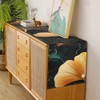 Inhobbok Table Runner Green Small Table Runner Golden Marbling Ginkgo