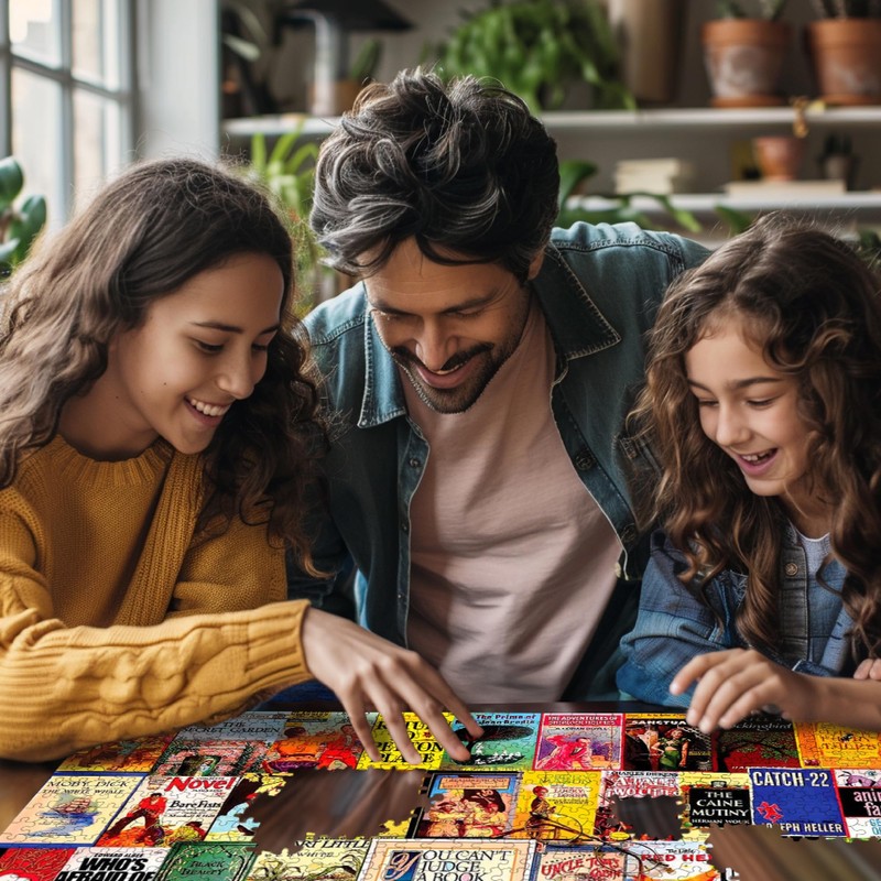 White Mountain Puzzles "Best Sellers", Vintage Book Covers Collage, 1000