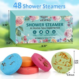 32 Pack Shower Steamers Aromatherapy Tablets Gifts Set for Women, Bulk Shower Bombs for Home Spa Bath Self Care, Relaxation and Calming Bath Gifts for Women and Men