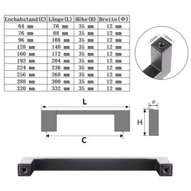 HY HUIJUN Set of 4 Cabinet Handles, Modern Stainless Steel Square 12 x 12 mm Handles, Furniture Handles, Reusable, for Kitchen Drawers, Cupboard, Furniture