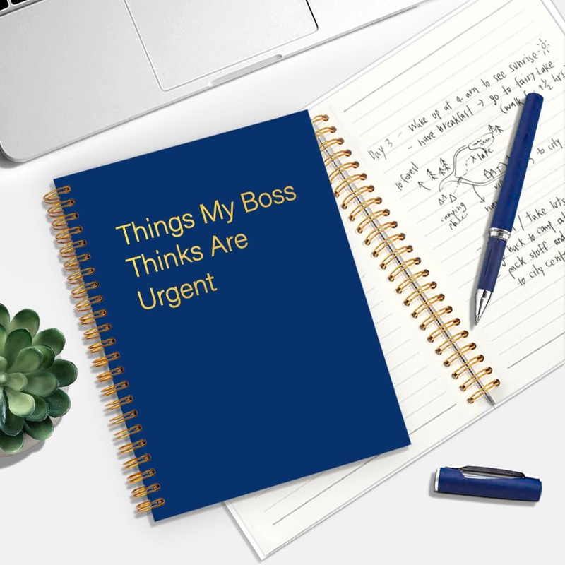 JMYROG Things My Boss Thinks are Urgent Spiral Notebook, Humor