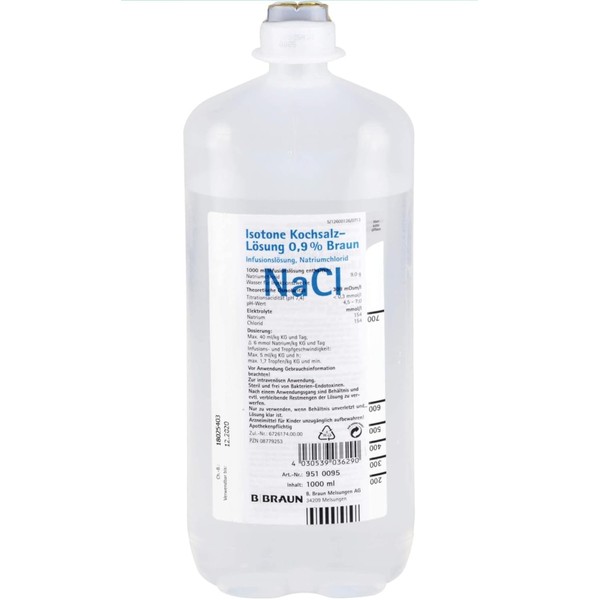 IDALY Nacl 0.9 Kochsalzl?sung 1000ml | Saline Solution 0.9% Brown