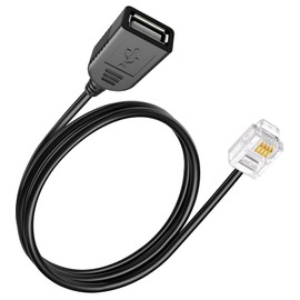 PLEASANTLY RJ116p4c Male to USB Female, RJ11 to USB Modem Adapter, Used for Telephone Interface Testing Connectors, Telephone Communication, Fax Machines, Modem Adapters (RJ11 to USB 30cm)
