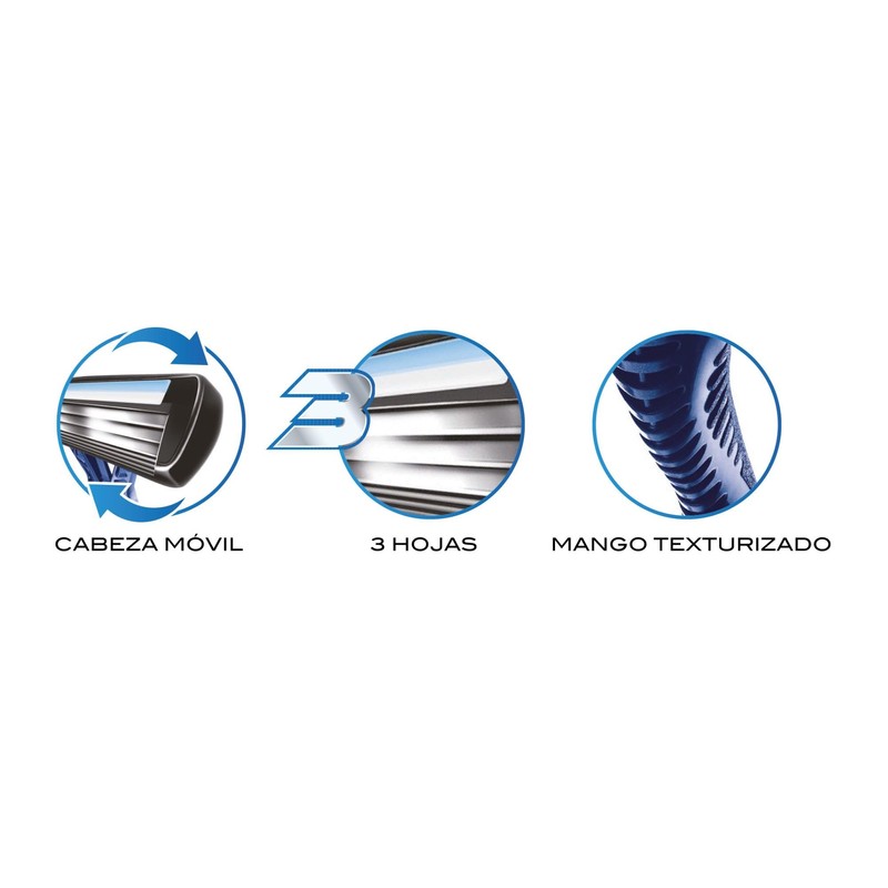 BIC, Rastrillo para Hombre, Rasurador de Tres Hojas, Comfort 3
