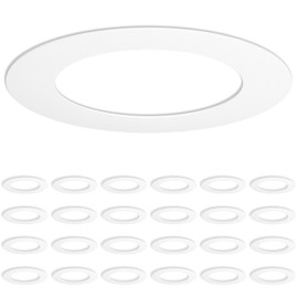 Amico 24 Pack Goof Rings for 6 Inch Recessed Lights, Can Light Trim Ring Cover, Outer Diameter 8.6-inch, Inner Diameter 6.2-inch, Durable Plastic Design, White