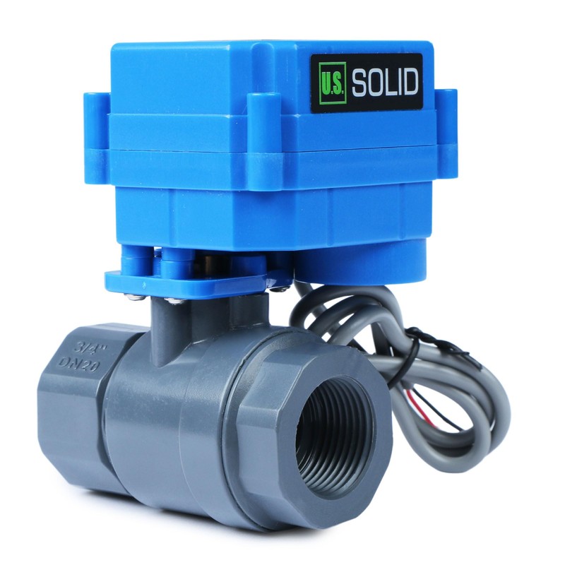 U.S. Solid 3/4 Inch UPVC Motorised Ball Valve - Plastic