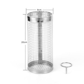 Elegauit Rolling Grill Baskets, 2 Pcs Stainless Steel Wire Mesh Cylinder Grilling Cage, Portable Outdoor Camping Cooking BBQ Accessories Grill for Meat, Fish, Vegetables, French Fries (20X9X9cm)