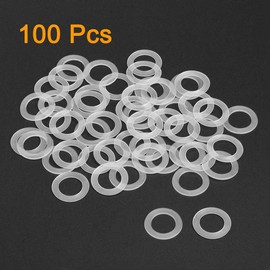 sourcing map Flat Washer Nylon M14 Seal 22 mm AD 14 mm ID 1.2 mm Thick Clear for Tap Pipe Water Hose Insulation Screws Pack of 100