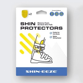 Shin-eeze Memory Foam Ski Boot Shin Pads - One Size, Yellow, Winter Sports, Skiing, Anti-blister Shin Pads, Prevents Rubbing and Skin Blisters