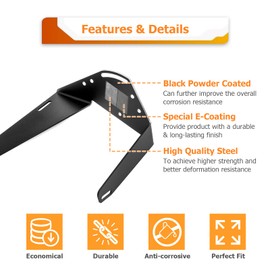 WeiSen 22" Straight LED Light Bar Brackets Front Hidden Bumper Light Bar Mounts Compatible with Dodge Ram 2500 3500 2019-2024