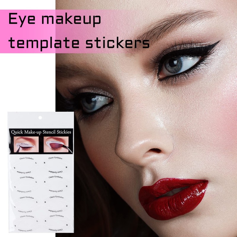 16pcs Eyeliner Eyeshadow Stencils, with 1 Eyeshadow Brush, Eyeliner Eyeshadow