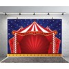 LFEEY 10x8ft Circus Photography Backdrop Red Tents Night Stars Carnival