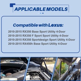 OTUAYAUTO Puntales para capó delantero, soporte de elevación de capó de repuesto para Lexus RX350 RX450h, 6755 53440-0E020 SG229046, paquete de 2